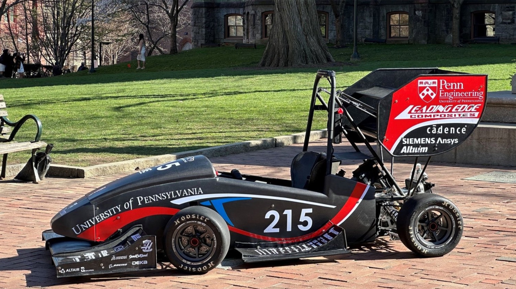 Penn Electric Racing car on track